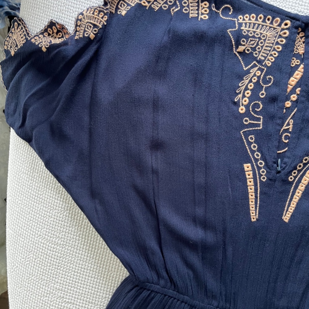 Alya Francesca’s Embroidered Navy Blue Romper/Medium - Picture 12 of 15